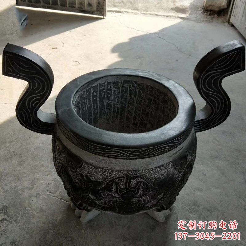 绵阳中领雕塑:非凡的黑色石头香炉雕塑