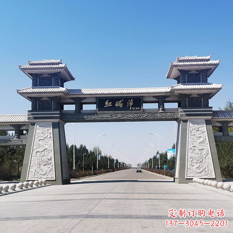 绵阳红碱淖景区石雕汉阙大门