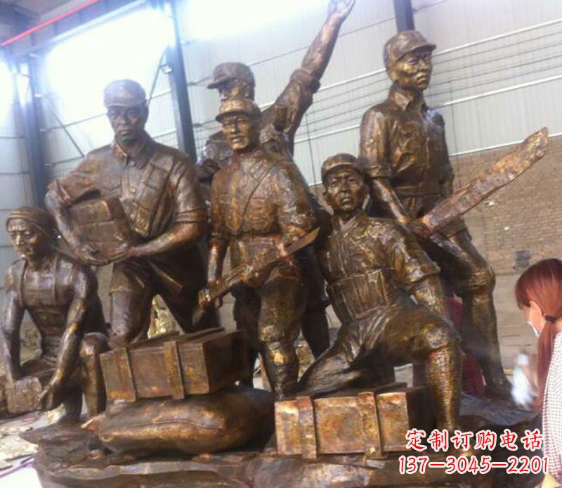 绵阳把热血历史纪念永久铸就——红军雕塑