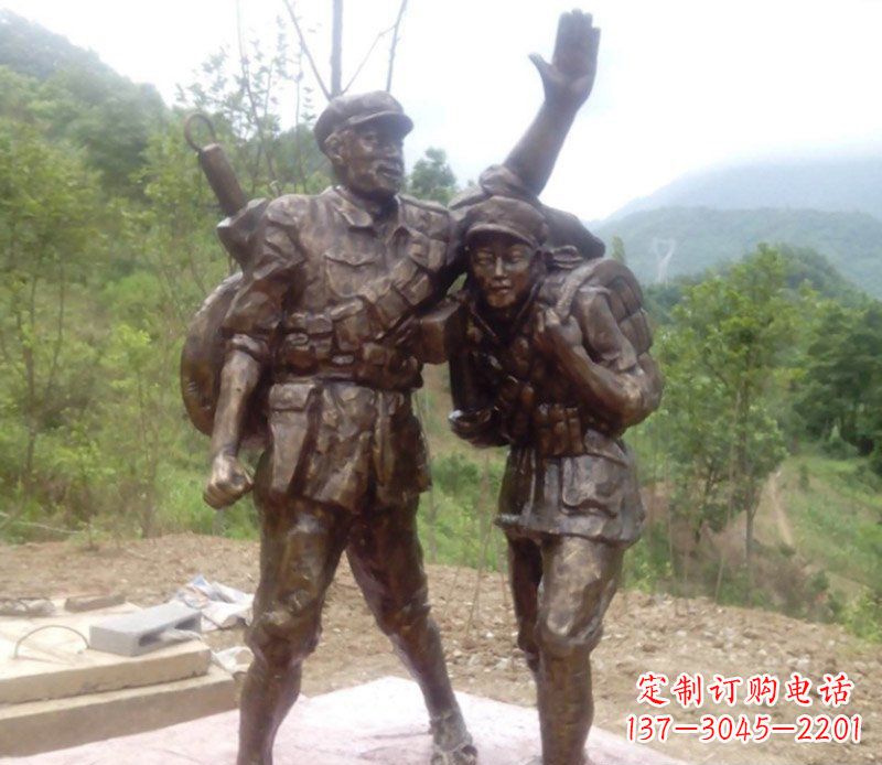绵阳红军人物铜雕,纪念胜利!