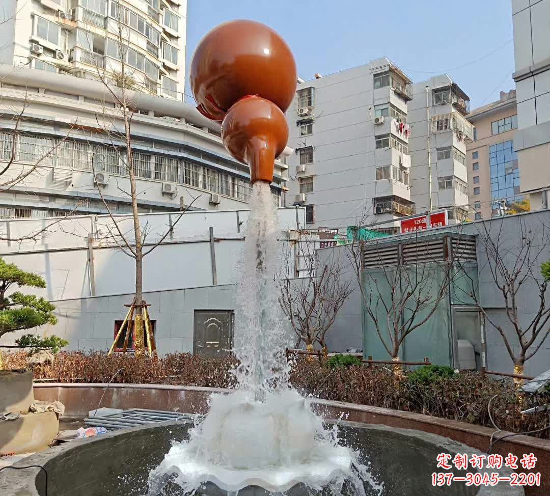 绵阳葫芦广场喷泉雕塑,精致唯美