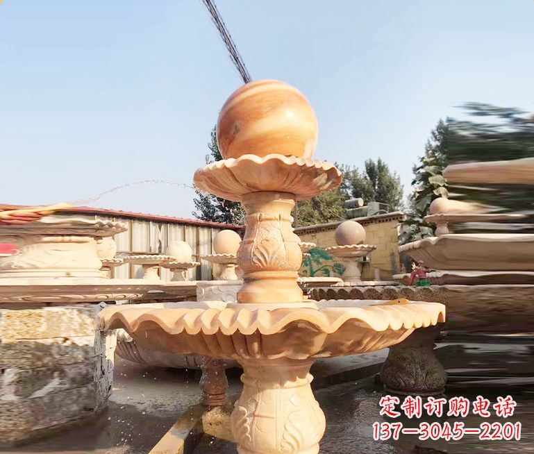 绵阳湖北石雕风水球喷泉——精品水泵雕塑