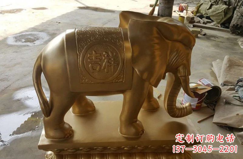 绵阳湖南玻璃钢仿铜大象雕塑,为您展示艺术之美