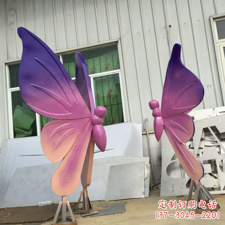 绵阳款款动物蝴蝶不锈钢雕塑