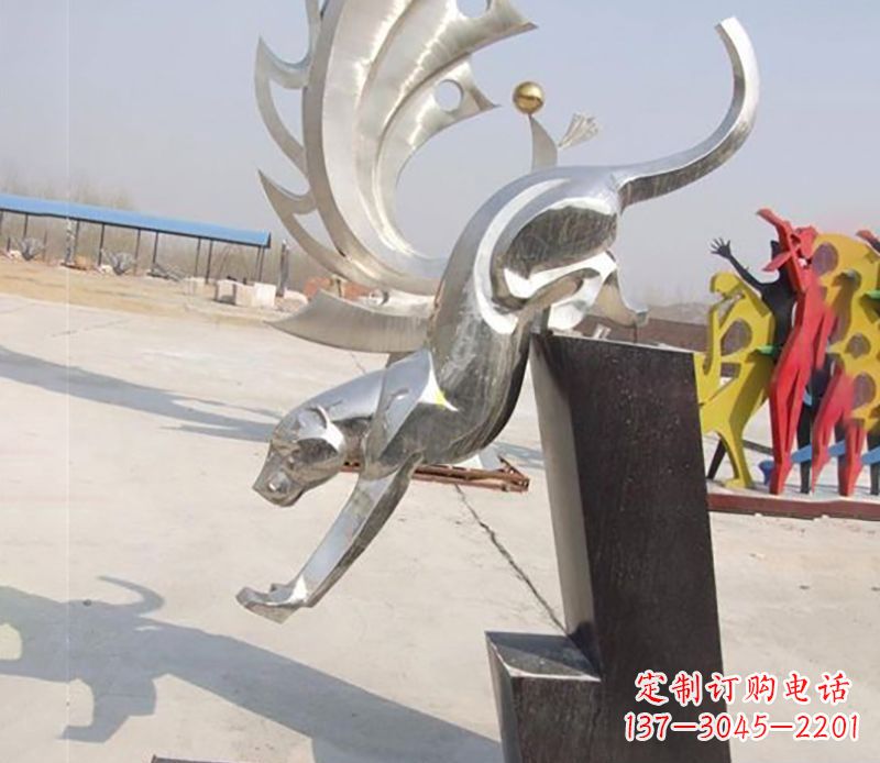 绵阳经典大气的不锈钢豹子雕塑