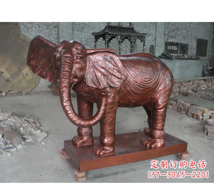 绵阳户外大象动物铜雕塑