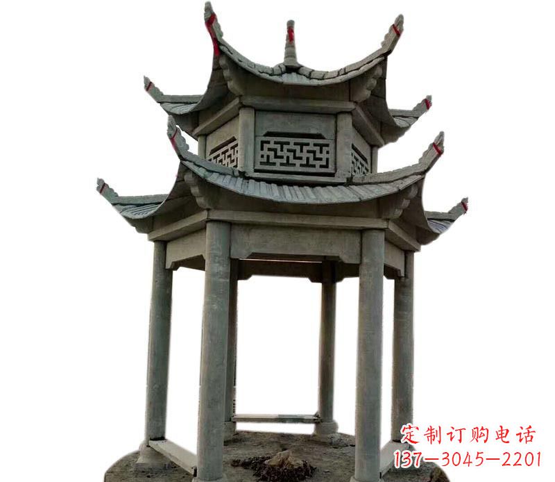 绵阳户外双层六角凉亭石雕