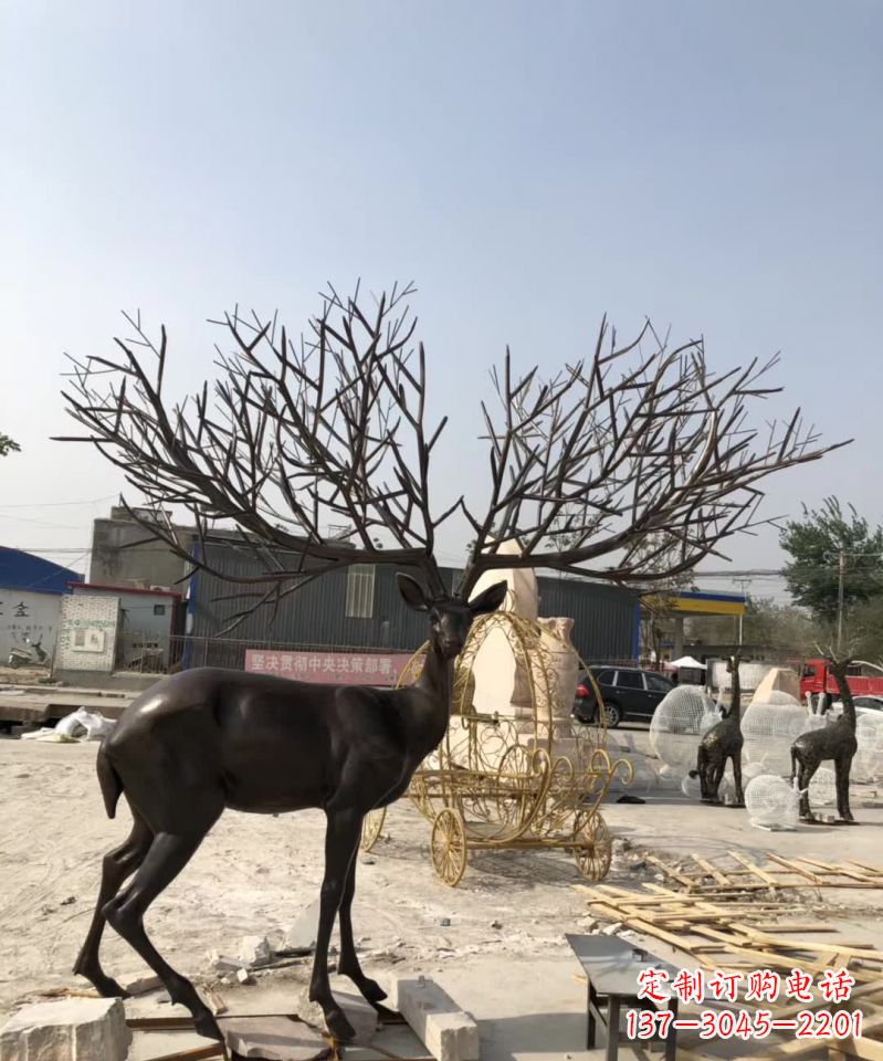 绵阳中领雕塑铜制麋鹿雕塑