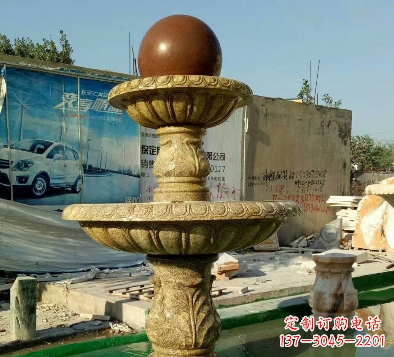 绵阳花岗岩双层风水球雕塑