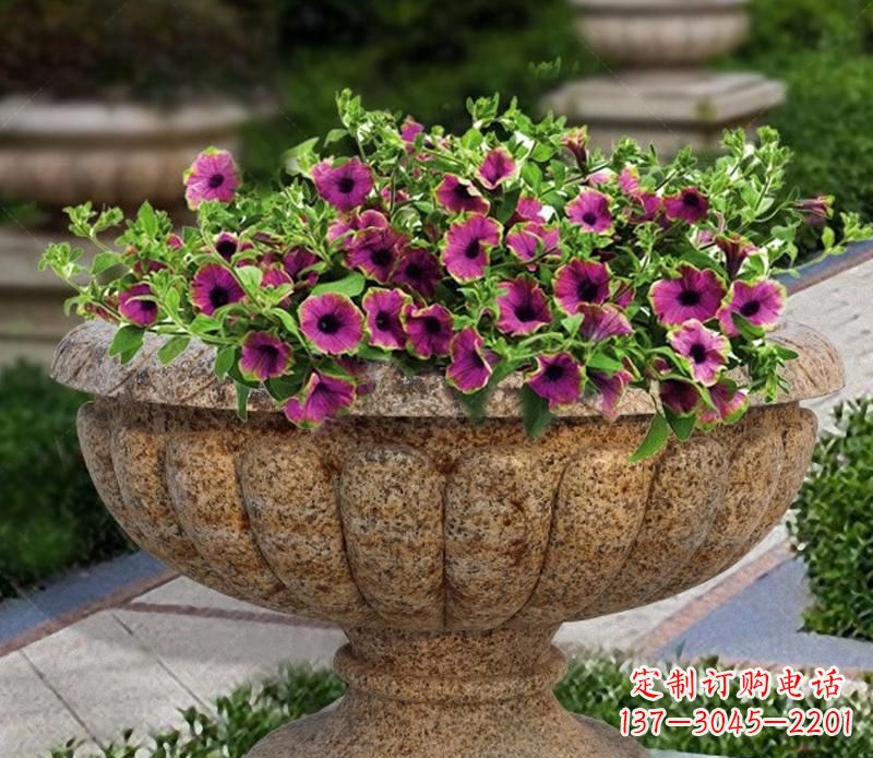 绵阳花岗岩小区景观花盆雕塑 (2)