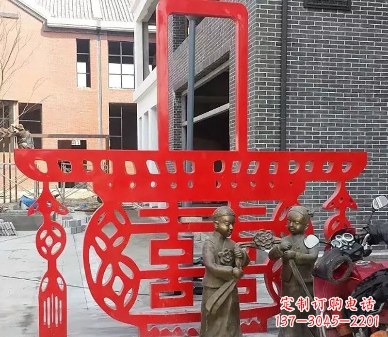 绵阳花篮剪纸雕塑不锈钢