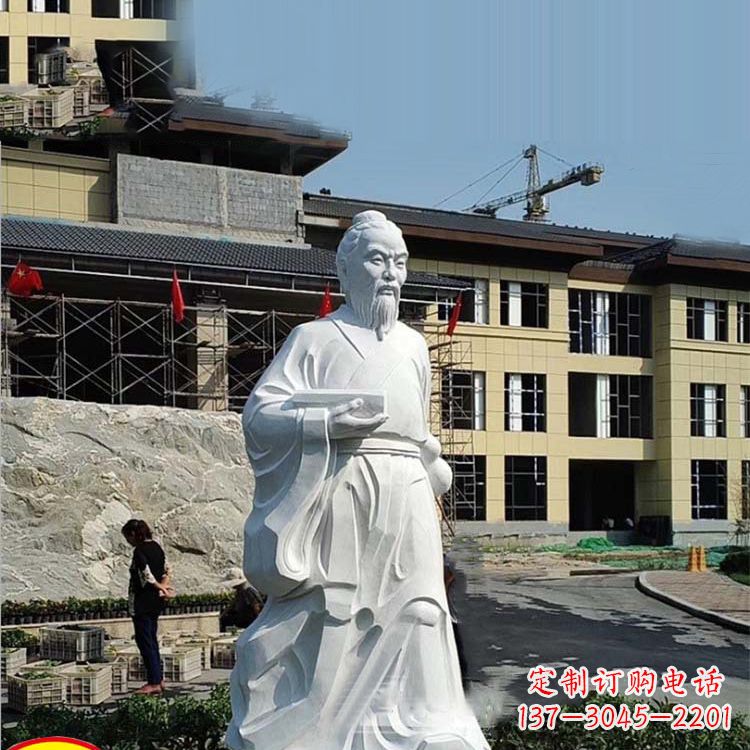绵阳高雅精美的华佗白玉石雕像
