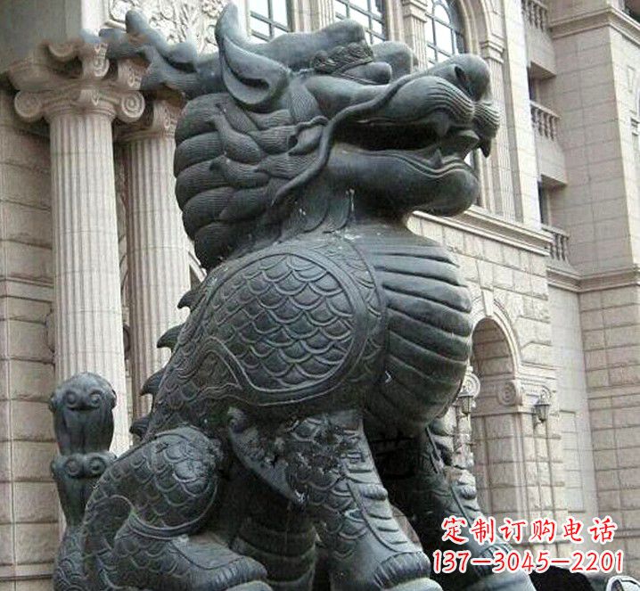 绵阳富有神韵的煞铜麒麟雕塑