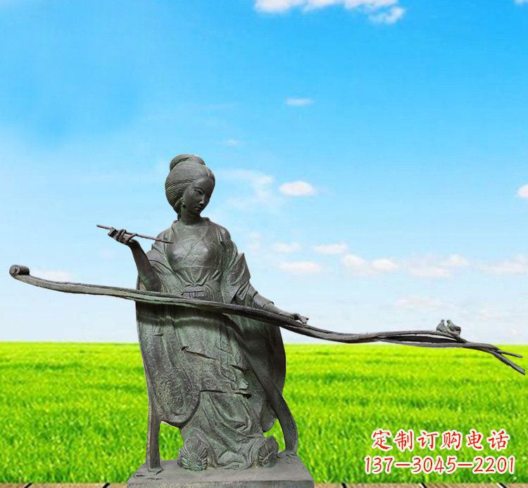 绵阳优雅迷人的古代美女铜雕