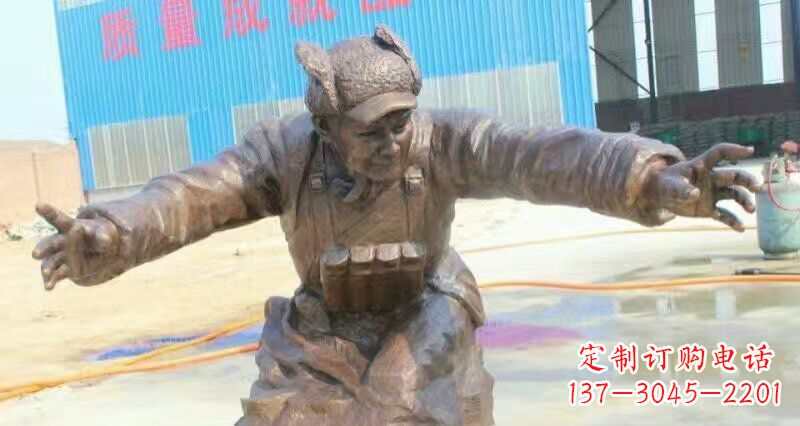 绵阳荣耀时刻,纪念经典——黄继光校园英雄人物铜雕