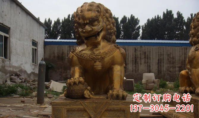 绵阳黄铜踩球故宫狮子铜雕