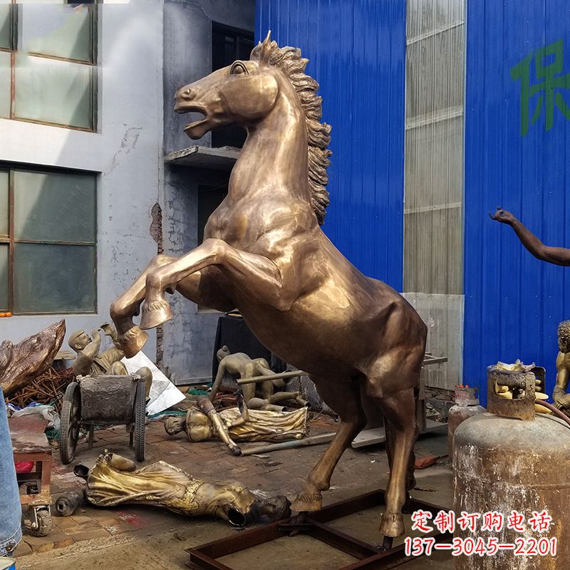 绵阳高端手工黄铜马雕塑