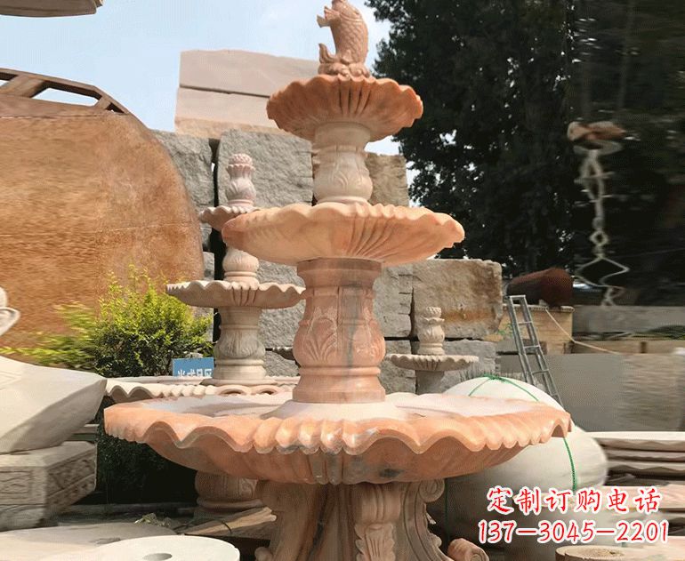 绵阳黄锈石喷泉雕塑
