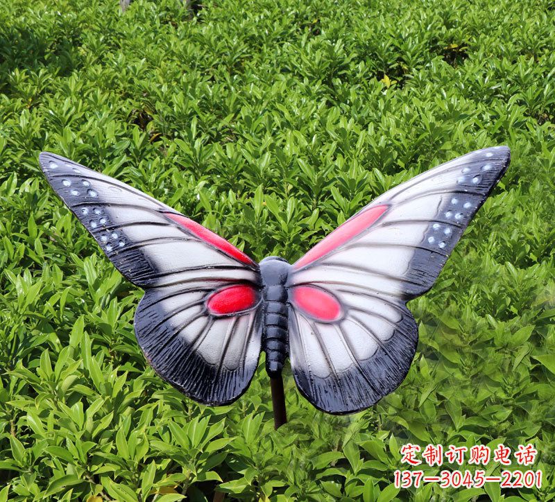 绵阳灰黑色仿真蝴蝶玻璃钢铸造雕塑