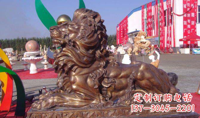 绵阳汇丰西洋狮子铜雕,精美华贵