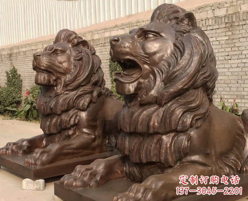 绵阳汇丰铜雕狮子,威武雄壮
