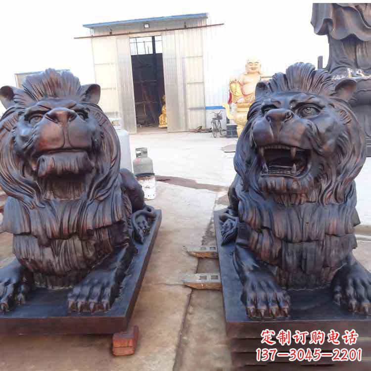 绵阳汇丰银行狮子雕塑,精美雕塑展示您的财富