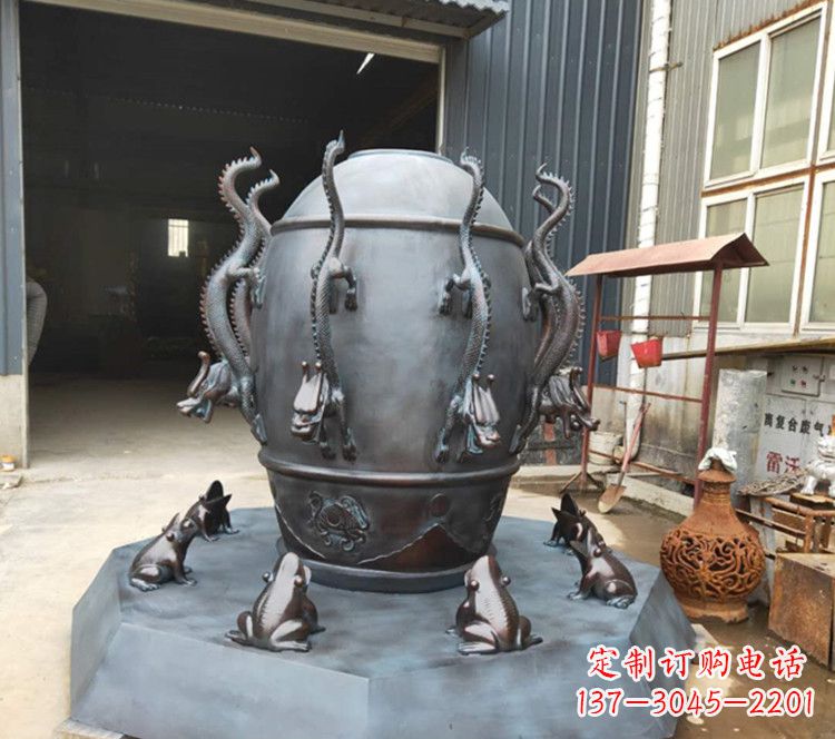 绵阳浑天仪玻璃钢仿铜校园景观雕塑摆件
