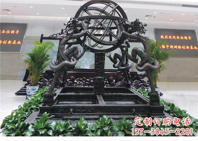绵阳浑天仪古代仪器铜雕