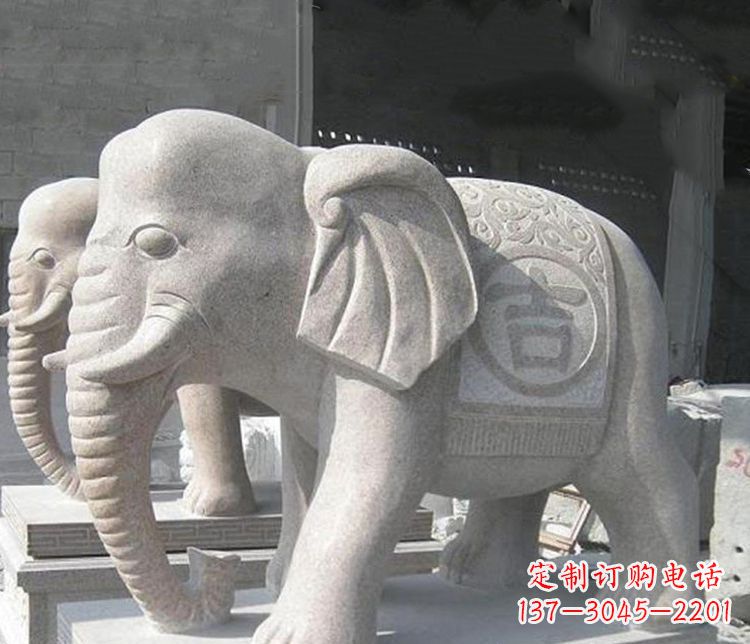 绵阳吉祥大理石大象雕塑,古典雅致、品质优质