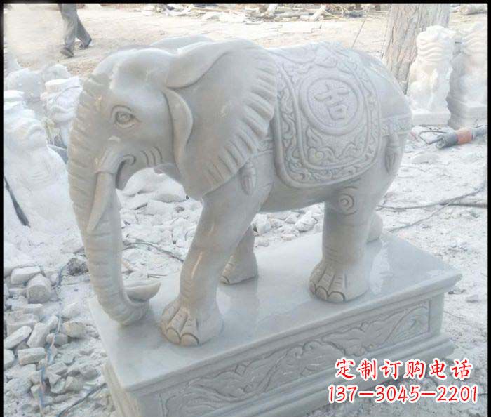 绵阳高端大象汉白玉雕塑