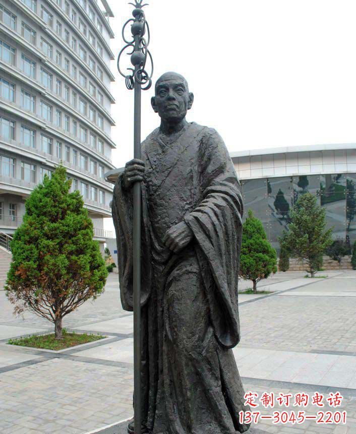 绵阳鉴真和尚古代名人铜雕