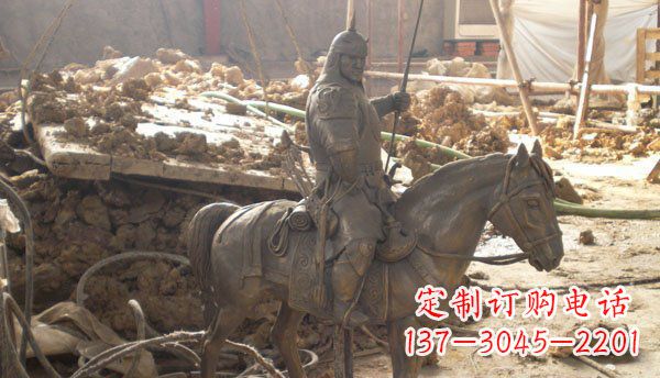 绵阳精心打造的古典骑马铜雕