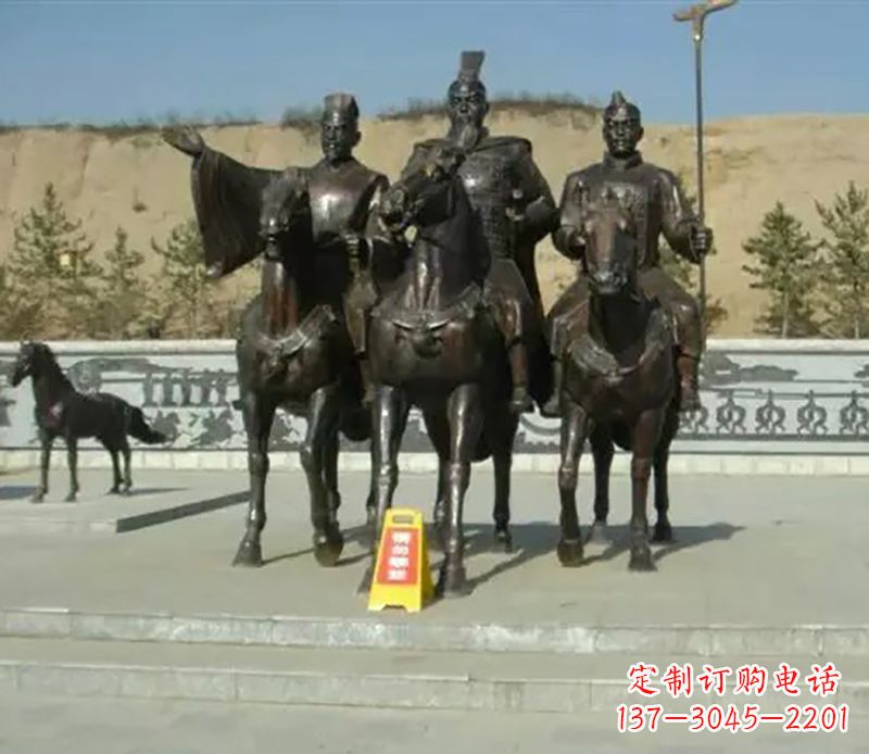 绵阳中领雕塑:骑马广场铜雕作品