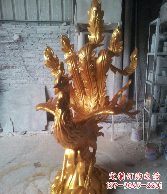 绵阳金凤凰玻璃钢仿铜动物雕塑─让美丽无限盛开