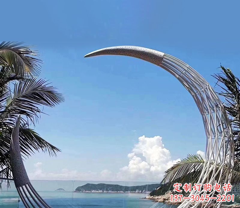 绵阳无比耀眼的不锈钢月亮雕塑