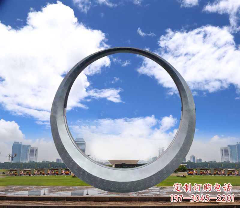 绵阳景观美化,中领雕塑不锈钢圆环雕塑
