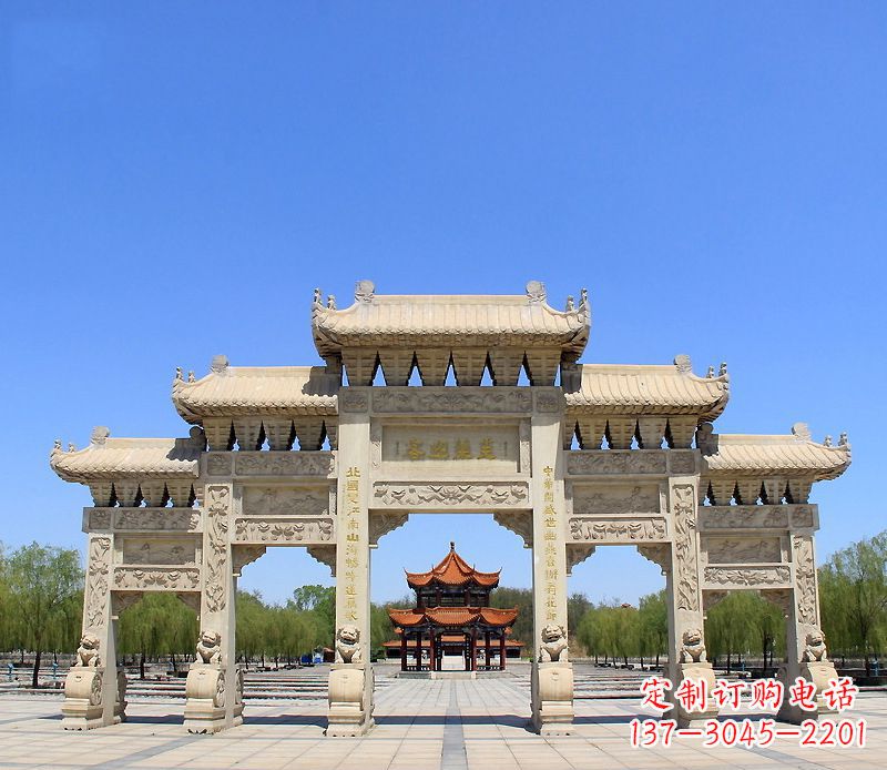 绵阳中领雕塑:专业定制大型建筑牌坊雕塑