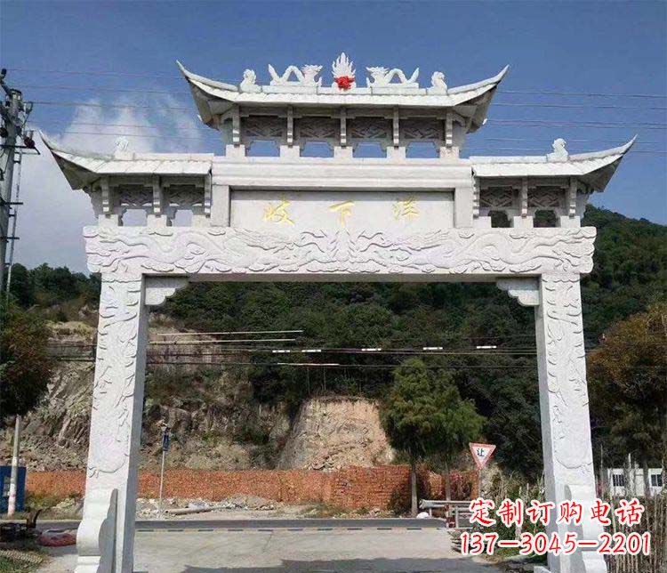 绵阳景区单门牌坊石雕