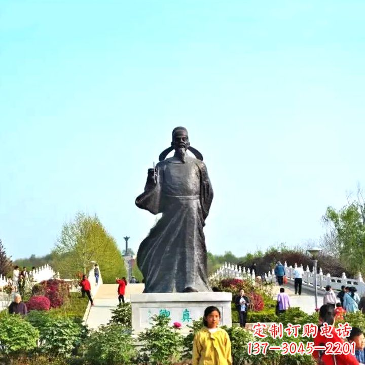 绵阳精美颜真卿铜雕塑像