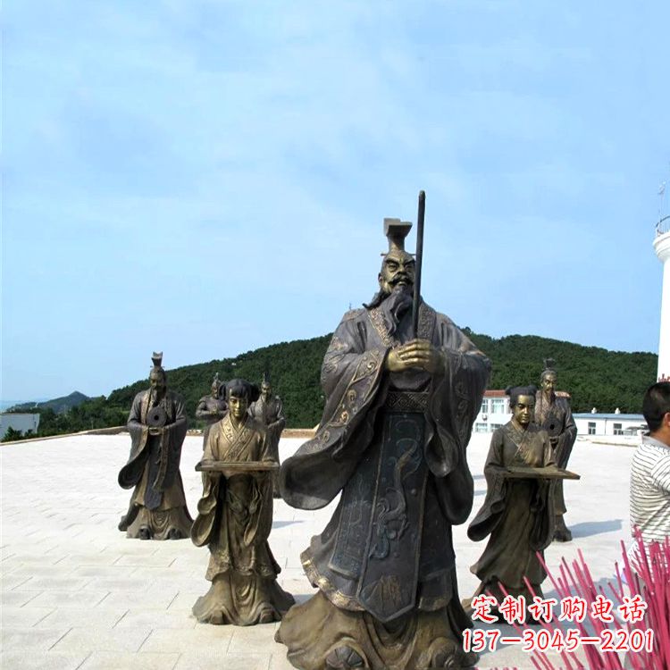 绵阳景区广场汉武帝刘彻祭天情景雕塑