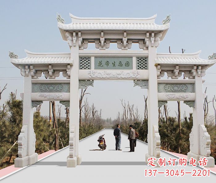 绵阳景区三门牌坊石雕 (11)