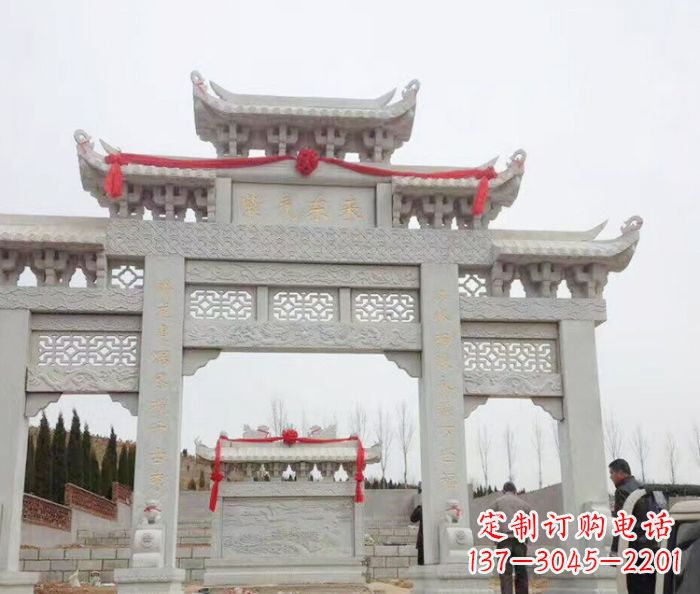 绵阳景区三门牌坊石雕 (14)