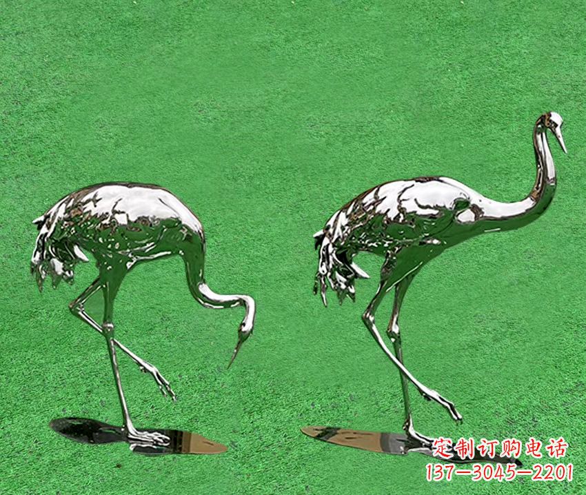 绵阳镜面不锈钢动物鹤雕塑