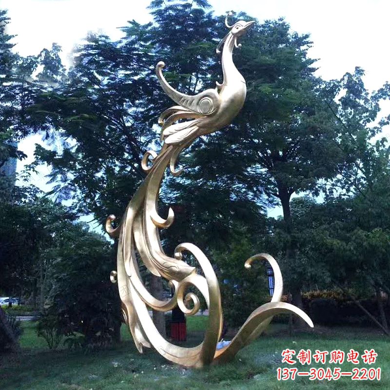 绵阳精美镜面不锈钢凤凰雕塑