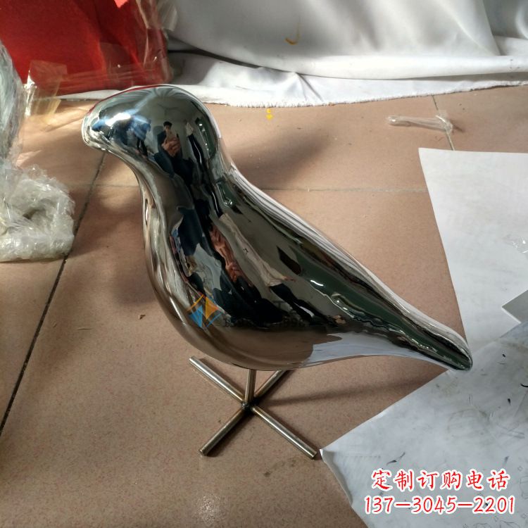 绵阳镜面不锈钢鸽子雕塑摆件