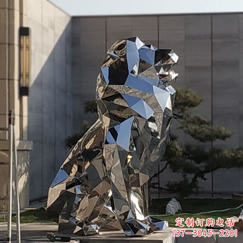 绵阳现代狮子雕塑,金属时尚与艺术完美结合