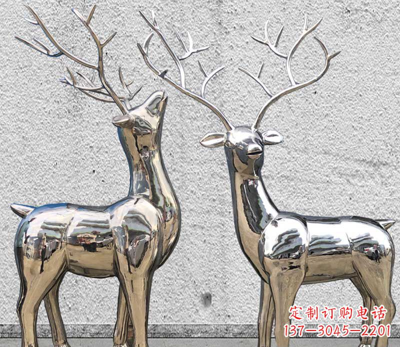 绵阳镜面不锈钢小鹿雕塑