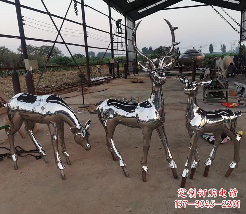 绵阳赏心悦目的不锈钢小鹿雕塑