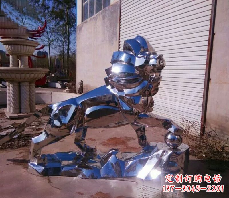 绵阳中领雕塑推出的不锈钢狮子雕塑,极具艺术价…