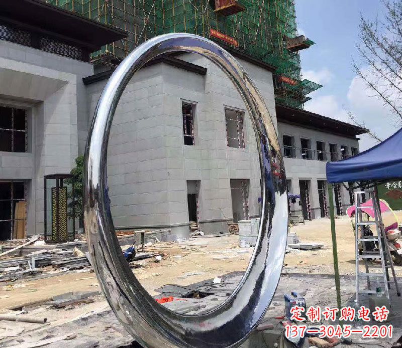 绵阳镜面圆环不锈钢雕塑112